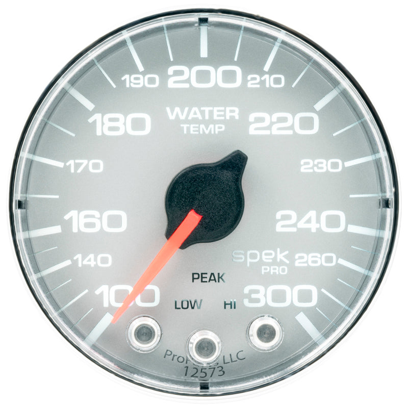Autometer Spek-Pro Gauge Water Temp 2 1/16in 300f Stepper Motor W/Peak & Warn Slvr/Chrm - Burkken Auto Parts