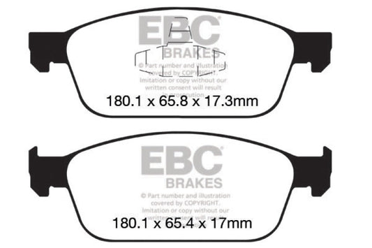 EBC 12+ Ford Focus 2.0 Turbo ST Greenstuff Front Brake Pads - Burkken Auto Parts