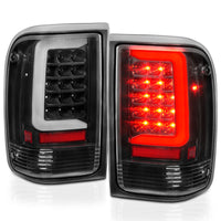 ANZO 1993-1997 Ford  Ranger LED Tail Lights w/ Light Bar Black Housing Clear Lens - Burkken Auto Parts