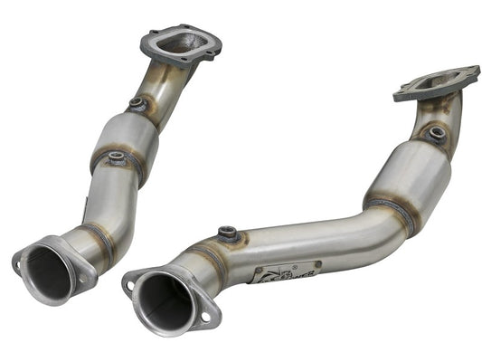 aFe POWER 14-18 Chevrolet Corvette C7 & Z06 Twisted Steel 3in 304 Stainless Steel Mid Pipe w/ Cat - Burkken Auto Parts