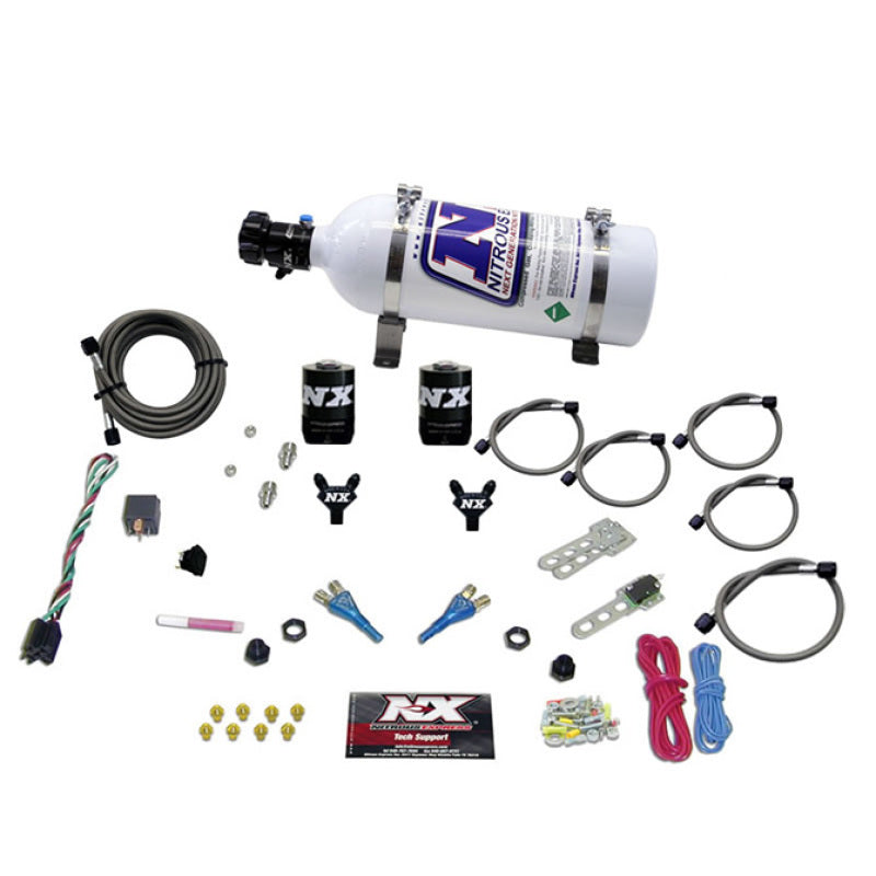 Nitrous Express GM EFI Dual Nozzle Nitrous Kit (100-300HP) w/5lb Bottle - Burkken Auto Parts