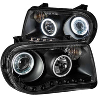 ANZO 2005-2010 Chrysler 300C Projector Headlights w/ Halo Black (CCFL) G2 - Burkken Auto Parts