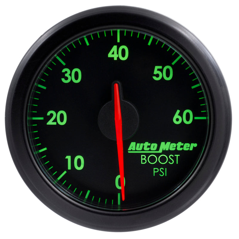 Autometer Airdrive 2-1/6in Boost Gauge 0-60 PSI - Black - Burkken Auto Parts