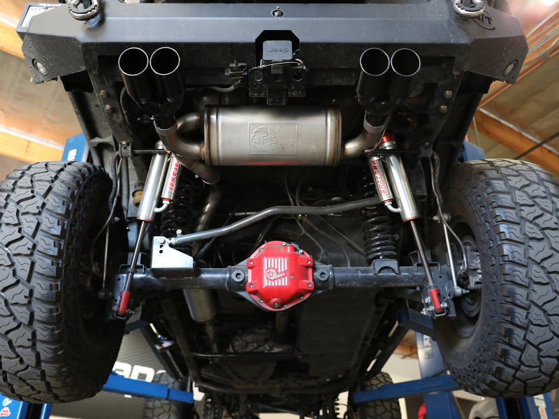 aFe Vulcan Series 2.5in 304SS Cat-Back Exhaust 07-18 Jeep Wrangler (JK) V6-3.6/3.8L w/ Black Tips - Burkken Auto Parts