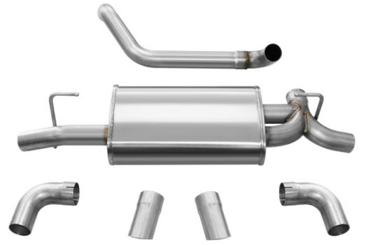 Corsa 2018-2025 Jeep Wrangler JL 2.5in Dual Rear Turn Down Exit Sport Axle-Back Exhaust