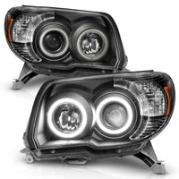 ANZO 2006-2009 Toyota 4Runner Projector Headlights w/ Halo Black - Burkken Auto Parts