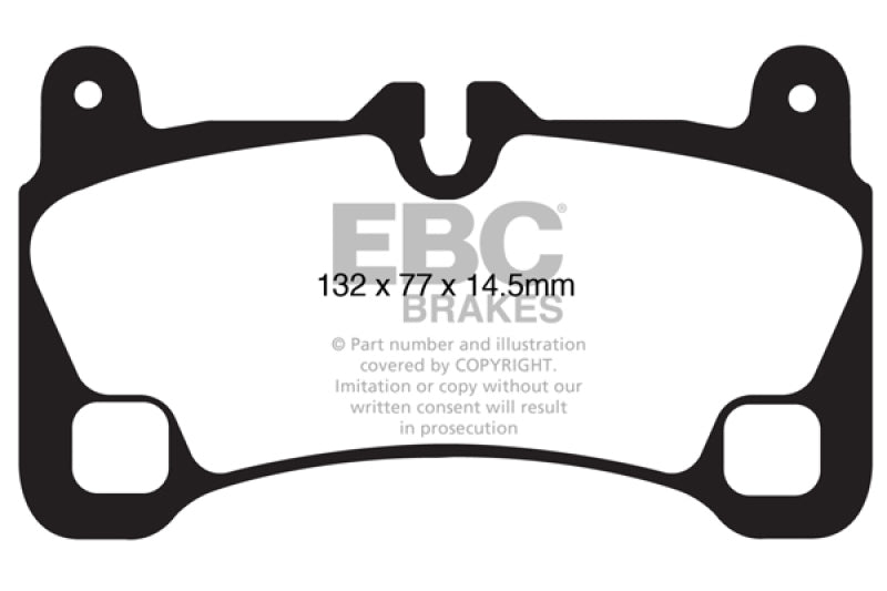 EBC 08-09 Volkswagen Touareg 3.6 (2 holes at bottom of backplate) Redstuff Rear Brake Pads - Burkken Auto Parts