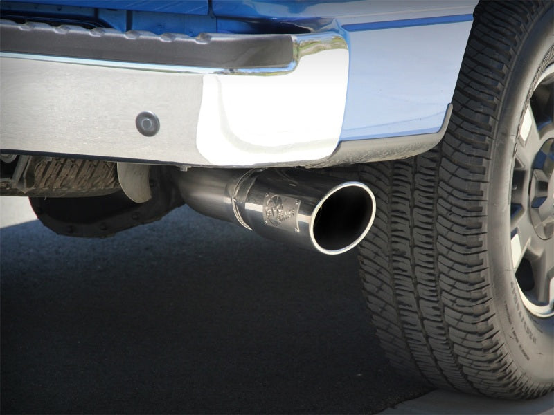 aFe MACHForce XP Exhaust Cat-Back SS-409 4in Polished Tip 11-12 Ford F-150 EcoBoost V6-3.5L (tt) - Burkken Auto Parts