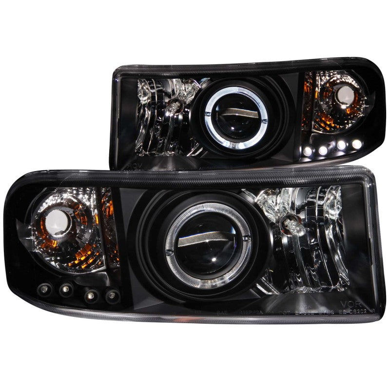 ANZO 1994-2001 Dodge Ram Projector Headlights w/ Halo Black - Burkken Auto Parts