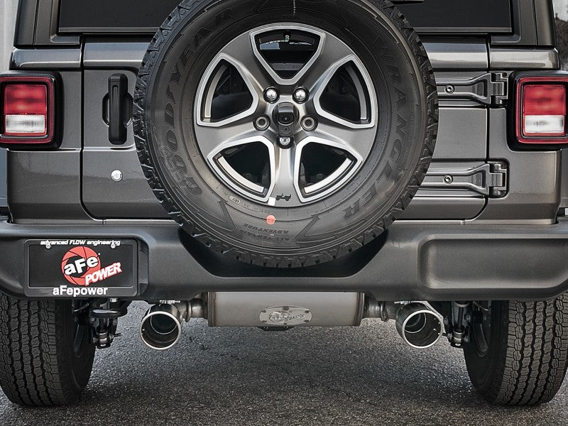 aFe Rebel Series 409 Stainless Steel Cat-Back Exhaust 18-21 Jeep Wrangler JL 2.0L (t) - Polished Tip - Burkken Auto Parts