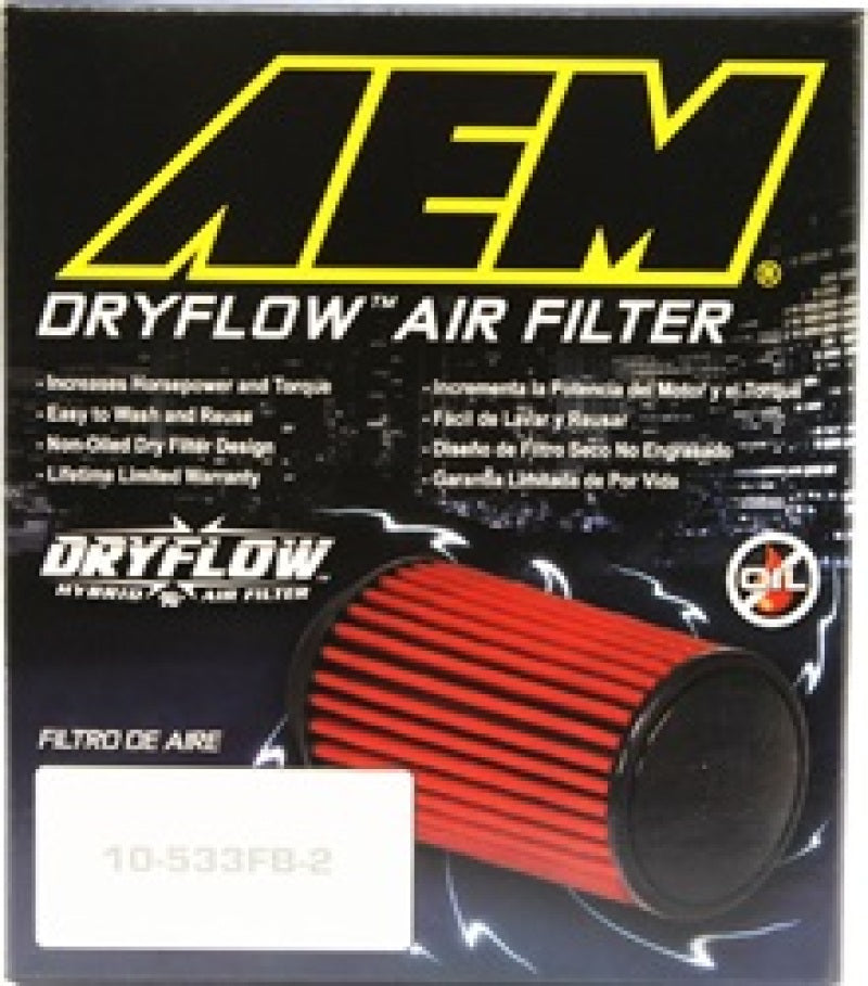 AEM 3.25 in DRY Flow Short Neck 5 in Element Filter - Burkken Auto Parts