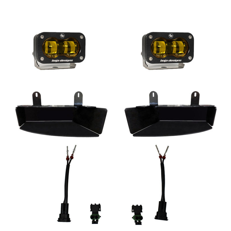Baja Designs 19-22 Dodge RAM 2500/3500 S2 SAE Fog Pocket Light Kit - Amber - Burkken Auto Parts