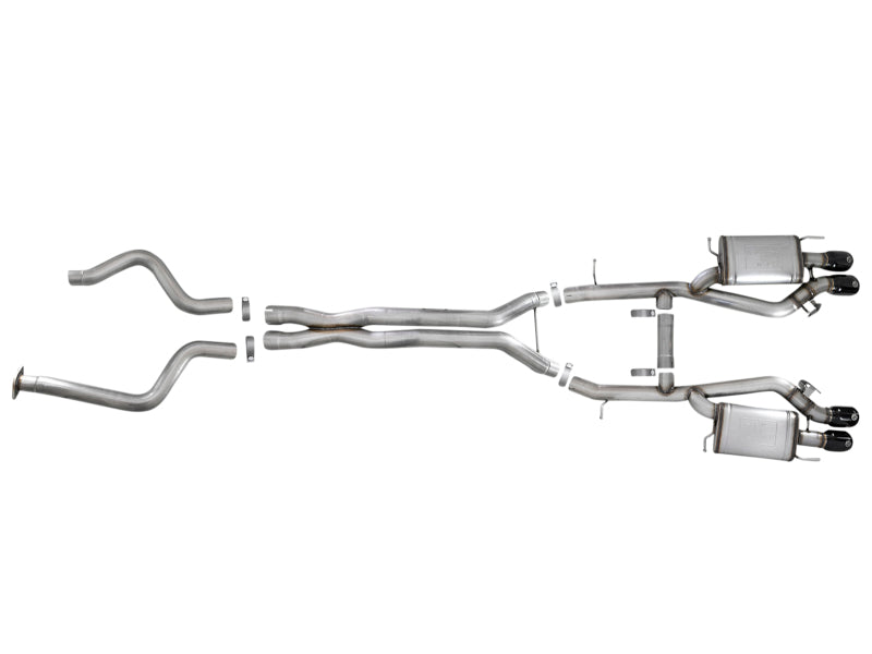 aFe MACHForce XP 3in 304SS Cat Back Exhaust s/ Black Tips 16-17 Cadillac ATS-V V6-3.6L (tt) - Burkken Auto Parts