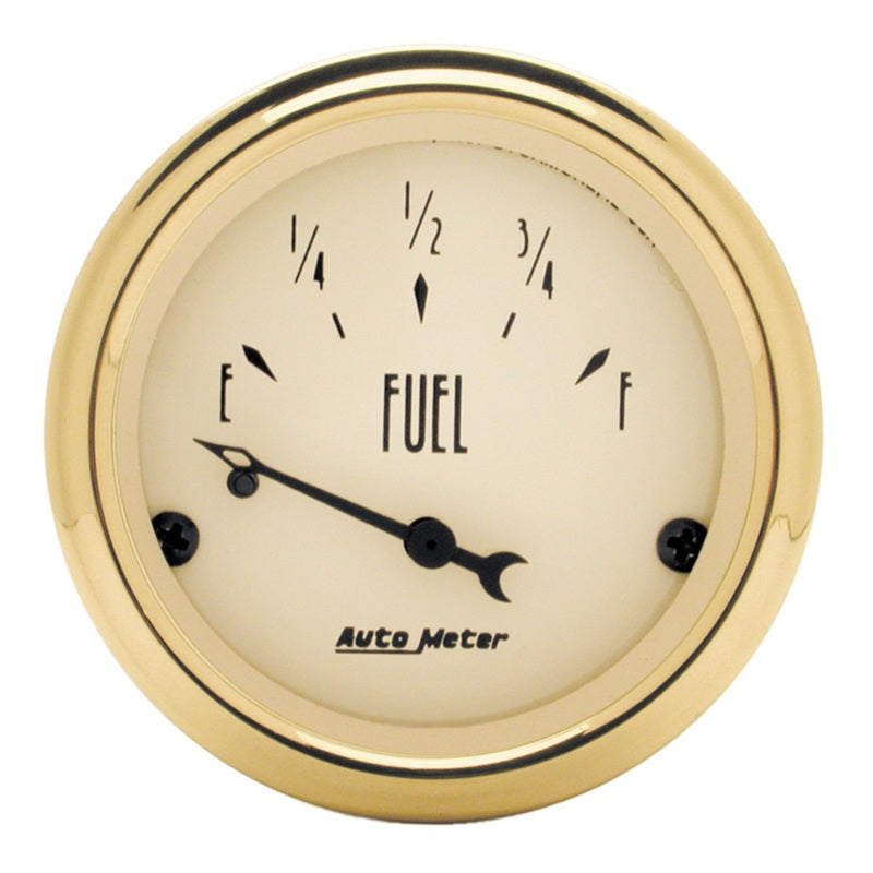 AutoMeter Gauge Fuel Level 2-1/16in. 0 Ohm(e) to 30 Ohm(f) Elec Golden Oldies - Burkken Auto Parts