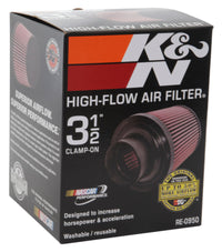 K&N Universal Rubber Filter 3 1/2inch ID FLG / 6inch Base / 4-5/8inch Top / 6inch Height - Burkken Auto Parts