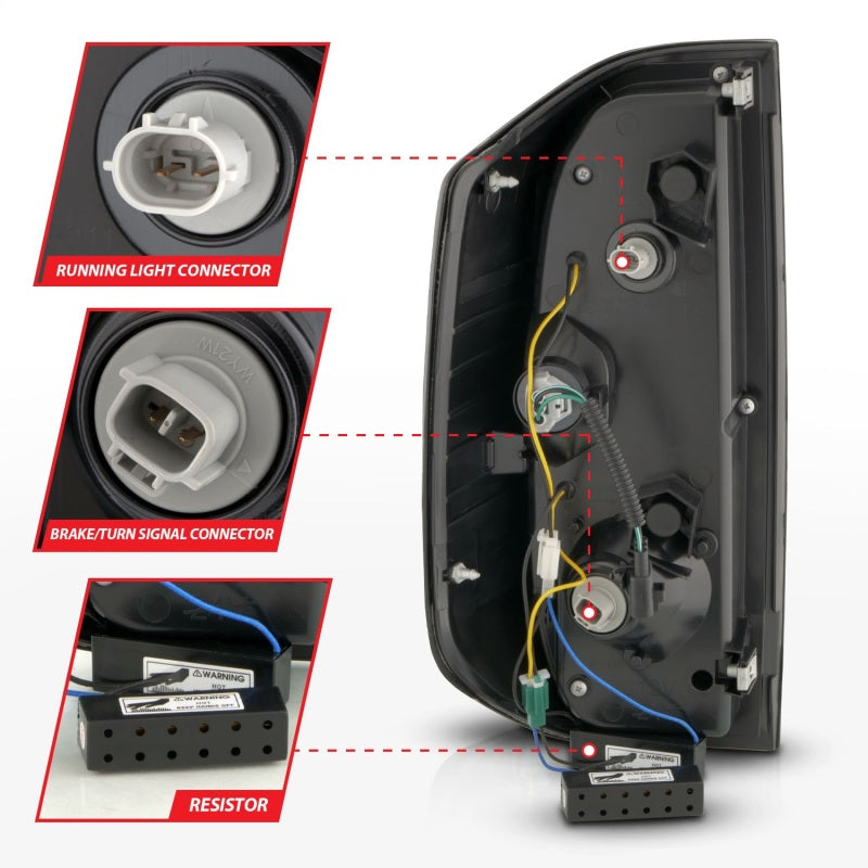 ANZO 2014-2021 Toyota Tundra LED Taillights Black Housing/Clear Lens - Burkken Auto Parts