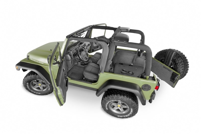 BedRug 97-06 Jeep TJ Front 3pc BedTred Floor Kit w/o Center Console - Incl Heat Shields (S/O Only) - Burkken Auto Parts