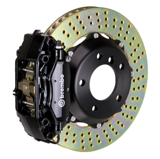 Brembo 02-06 Mini Cooper Front GT BBK 4 Piston Cast 2pc 320x28 2pc Rotor Drilled-Black - Burkken Auto Parts