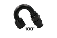 Aeromotive PTFE Hose End - AN-08 - 180 Deg - Black Anodized - Burkken Auto Parts