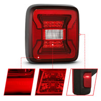 ANZO 18-19 Jeep Wrangler JL LED Taillights Black - Burkken Auto Parts