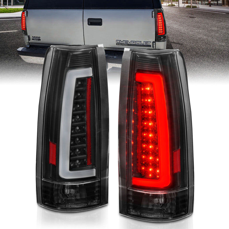 ANZO 1999-2000 Cadillac Escalade LED Taillights Black Housing Clear Lens Pair - Burkken Auto Parts