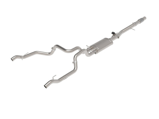 aFe Gemini XV 4in to Dual 3in 304 SS Cat-Back Exhaust w/ Cutout 19-21 GM Silverado/Sierra V8-6.2L - Burkken Auto Parts