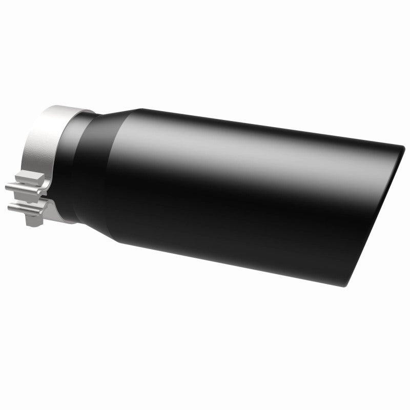 MagnaFlow Tip Stainless Black Coated Single Wall Round Single Outlet 5in Dia 4in Inlet 13in L - Burkken Auto Parts