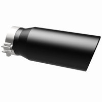 MagnaFlow Tip Stainless Black Coated Single Wall Round Single Outlet 5in Dia 4in Inlet 13in L - Burkken Auto Parts