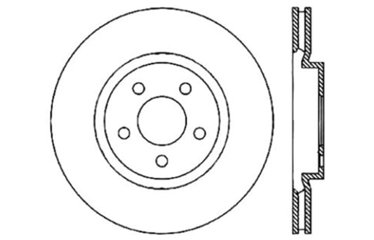 StopTech 05-09 Chrysler 300 (5.7L V8 exc SRT-8) Front Right Slotted & Drilled Rotor