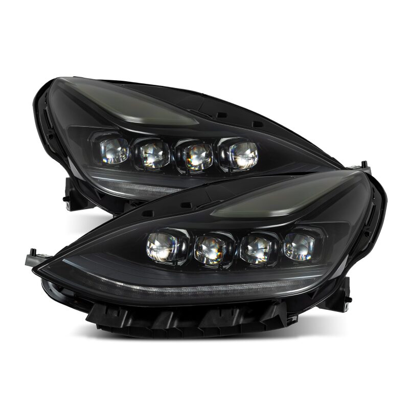 AlphaRex 17-22 Tesla Model 3/20-23 Model Y NOVA LED Proj Headlights Alpha-Blk w/Actv Lgt & Seq.Sig - Burkken Auto Parts