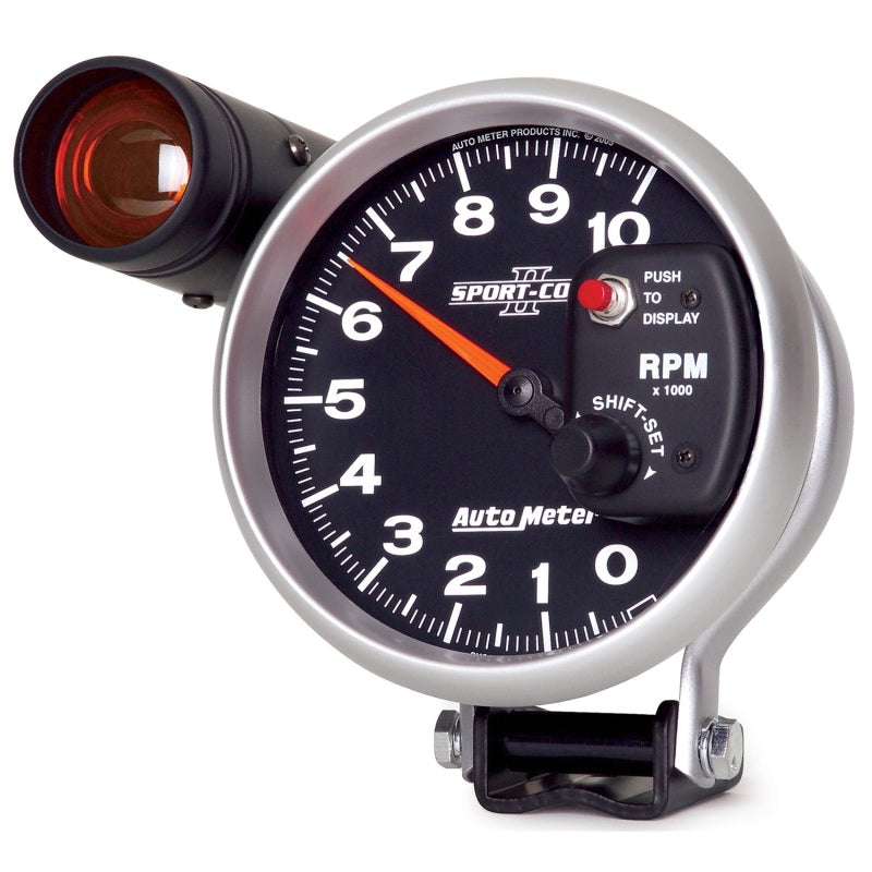 Autometer Sport-Comp II 5 inch 0-10000 RPM Pedestal Mount Tachometer Shift-Lite - Burkken Auto Parts