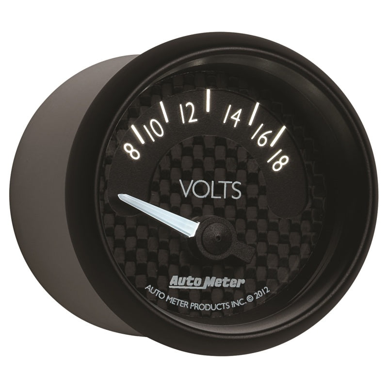 Autometer GT Series 52mm Short Sweep Electronic 8-18 Volts Voltmeter - Burkken Auto Parts