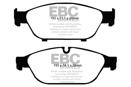 EBC 12+ Audi A6 Quattro 3.0 Supercharged Greenstuff Front Brake Pads - Burkken Auto Parts