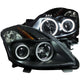 ANZO 2008-2009 Nissan Altima (2 Door ONLY) Projector Headlights w/ Halo Black (CCFL) - Burkken Auto Parts
