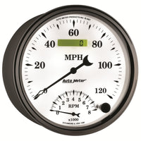 AutoMeter Gauge Tach/Speedo 5in. 120MPH & 8K RPM Elec. Program Old Tyme White II - Burkken Auto Parts