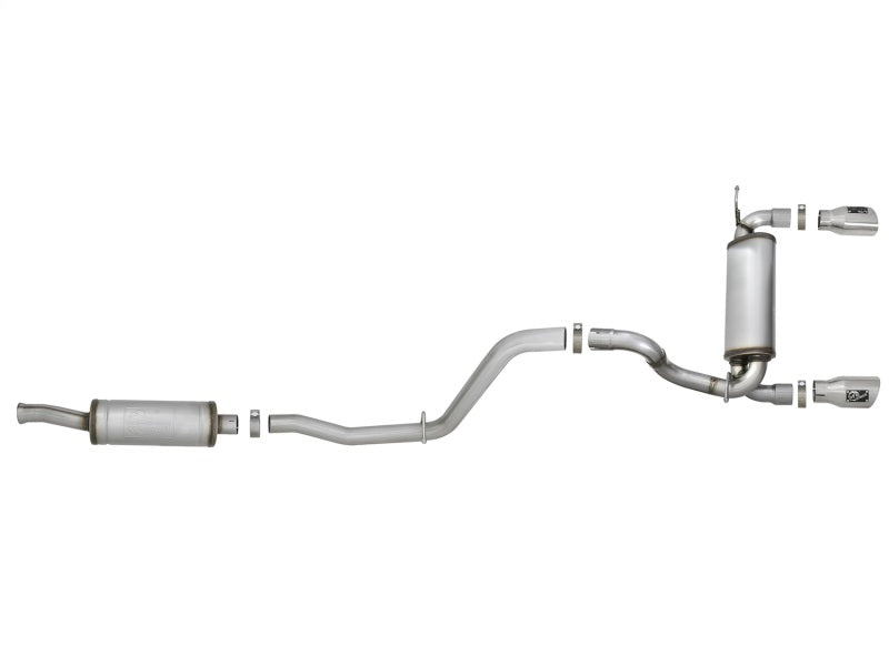aFe Rebel Series 2.5in 409 SS Cat-Back Exhaust w/ Polished Tips 2018+ Jeep Wrangler (JL) V6 3.6L - Burkken Auto Parts