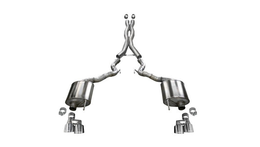 Corsa 2018-2023 Ford Mustang GT Convertible Sport Cat-Back Exhaust w/ 4in Tips - Burkken Auto Parts