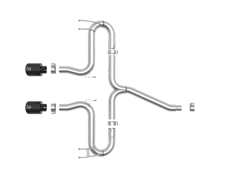 aFe Takeda 2-1/2in 304 SS Axle-Back Exhaust w/Black Tips 17-20 Honda Civic Sport L4-1.5L (t) - Burkken Auto Parts