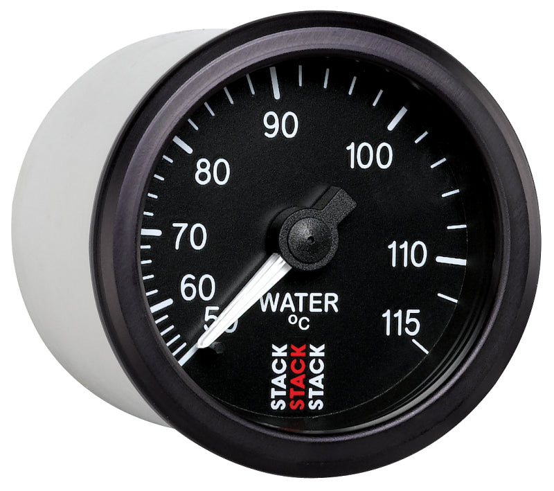 Autometer Stack Instruments 52mm 50-115 Celsius 3/8 BSPT (M) Mechanical Water Temp Gauge - Black - Burkken Auto Parts