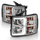 ANZO 2007-2013 Chevy Silverado 1500 Projector Plank Style Chrome Amber - Burkken Auto Parts