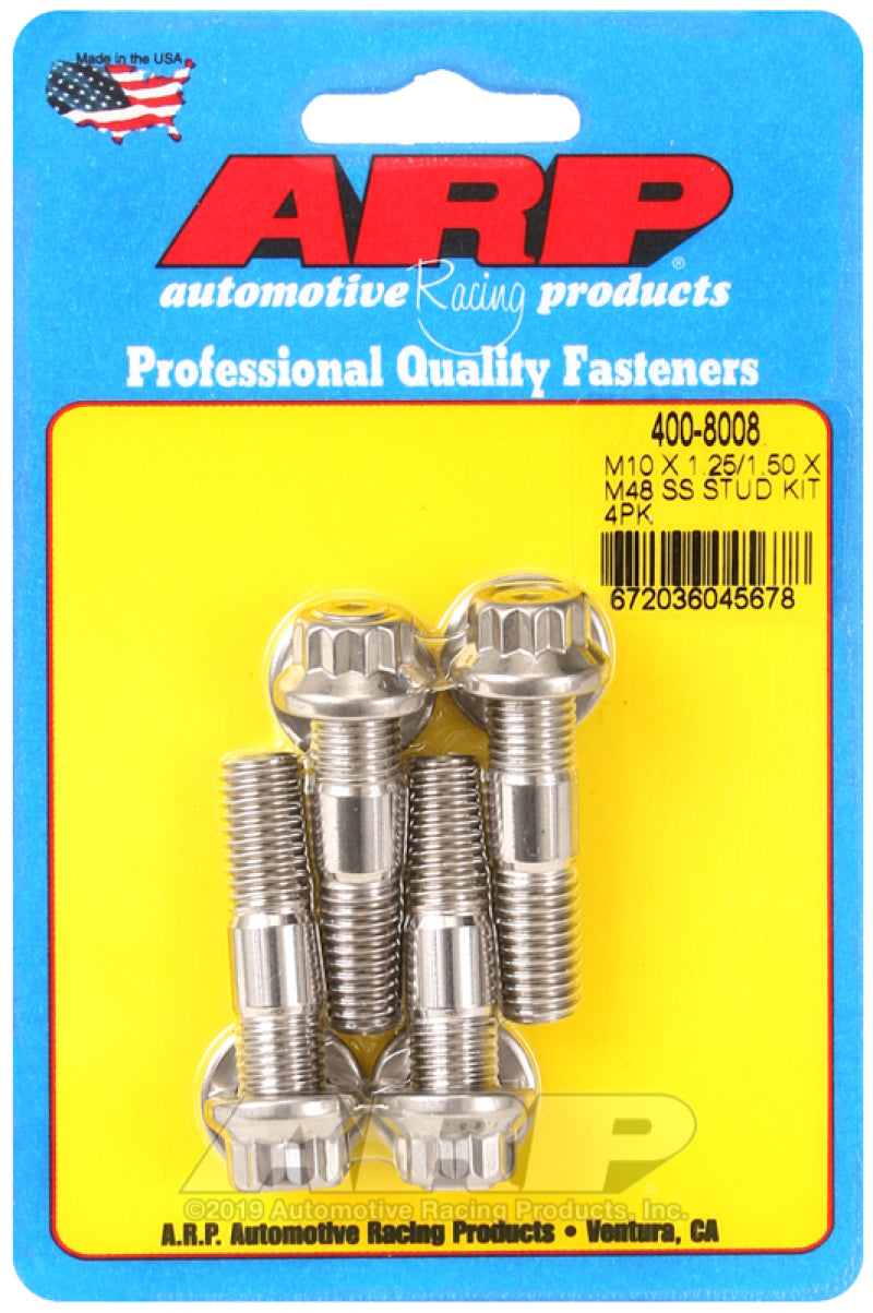 ARP M10 X 1.25/1.50 X 48mm Broached Stud Kit (4 Pcs) - Burkken Auto Parts
