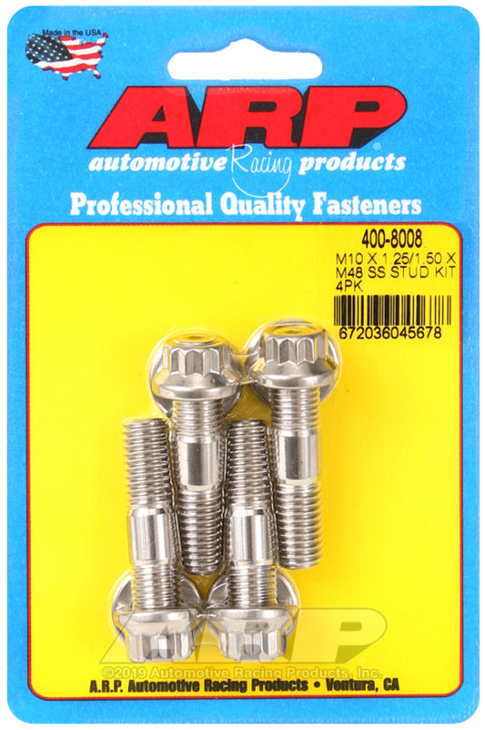 ARP M10 X 1.25/1.50 X 48mm Broached Stud Kit (4 Pcs) - Burkken Auto Parts
