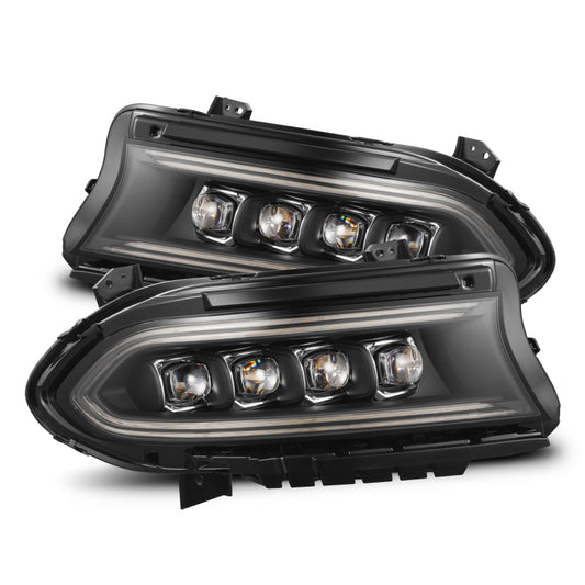 AlphaRex 15-23 Dodge Charger NOVA-Series LED Proj Headlights Blk w/Activtn Light & Seq.Sig / SB DRL - Burkken Auto Parts