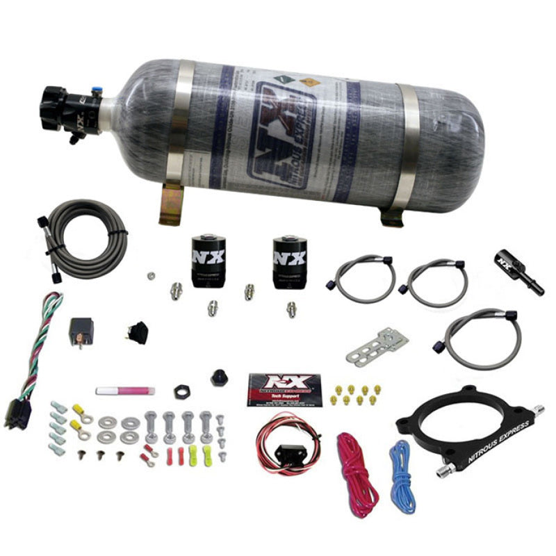 Nitrous Express 11-15 Ford Mustang GT 5.0L High Output Nitrous Plate Kit (50-250HP) w/12lb Bottle - Burkken Auto Parts