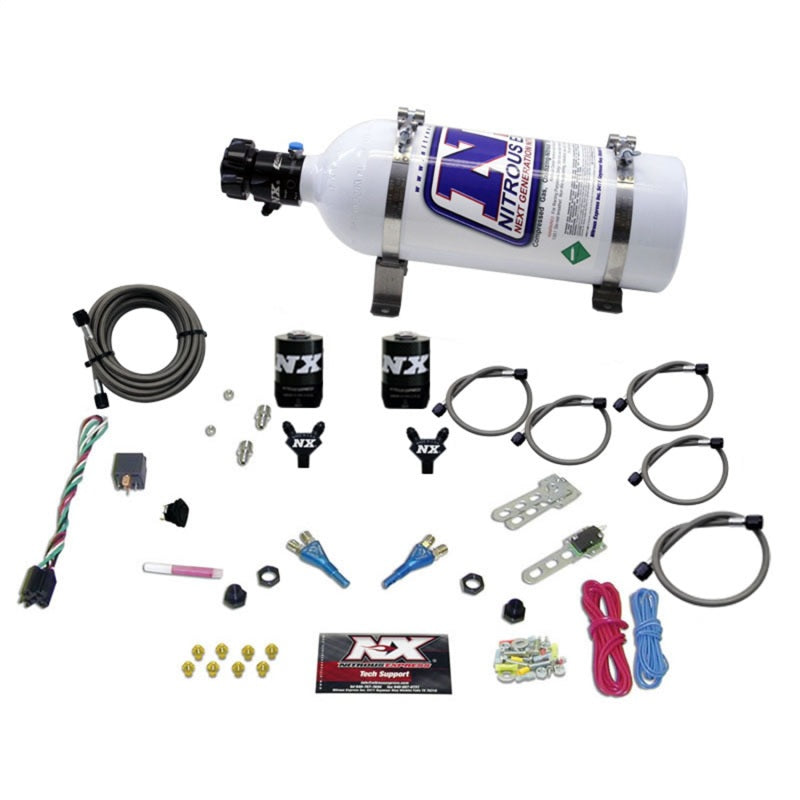 Nitrous Express Dodge EFI Full Race Dual Nozzle Nitrous Kit (100-300HP) w/5lb Bottle - Burkken Auto Parts