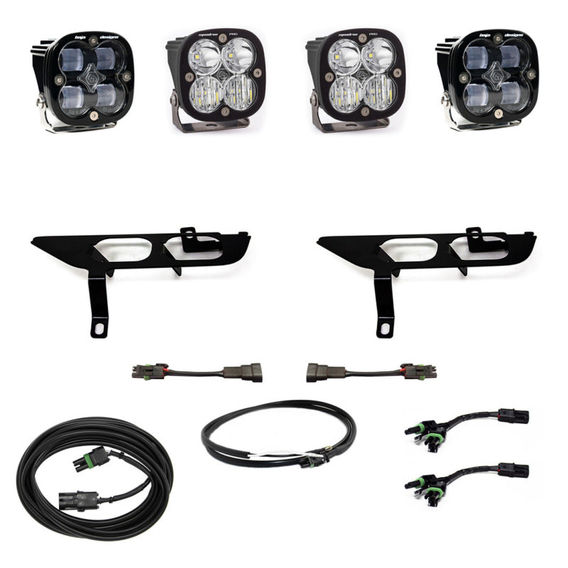 Baja Designs 2021+ Ford F150 Fog Pocket Kit SAE Clear Squadron Pro DC with Upfitter - Burkken Auto Parts