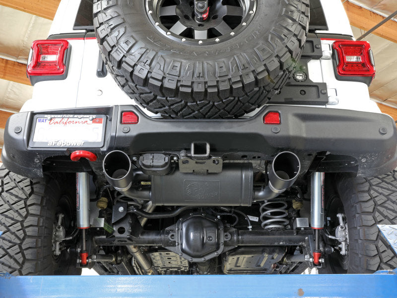 aFe Rebel Series 409 Stainless Steel Cat-Back Exhaust 18-21 Jeep Wrangler JL 2.0L (t) - Black Tip - Burkken Auto Parts