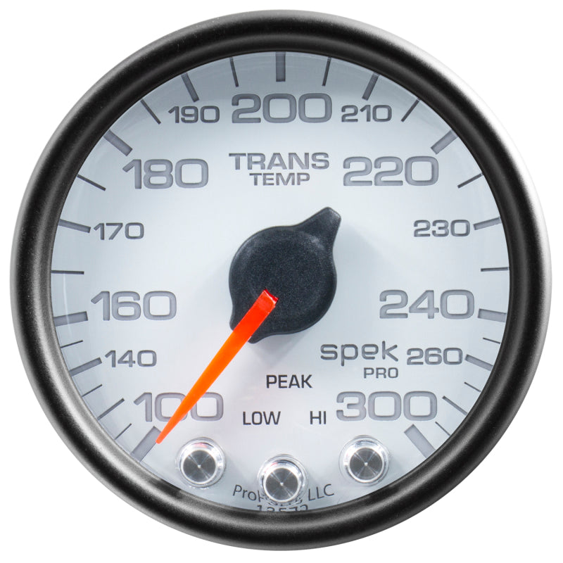 Autometer Spek-Pro Gauge Trans Temp 2 1/16in 300f Stepper Motor W/Peak & Warn Wht/Blk - Burkken Auto Parts