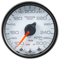 Autometer Spek-Pro Gauge Trans Temp 2 1/16in 300f Stepper Motor W/Peak & Warn Wht/Blk - Burkken Auto Parts