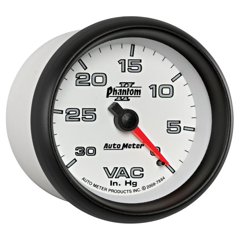 AutoMeter Gauge Vacuum 2-5/8in. 30Inhg Mechanical Phantom II - Burkken Auto Parts